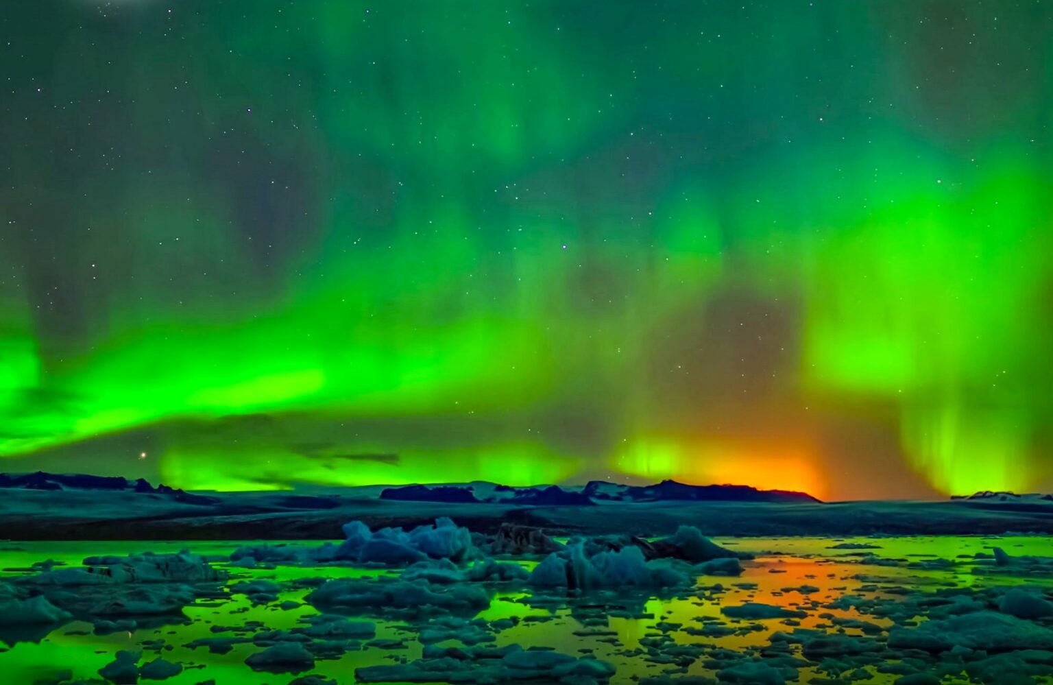 Northern Lights Iceland sky view