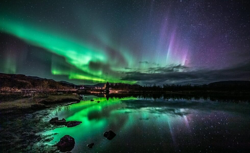 Black sand beach at Vik during Northern Lights tour