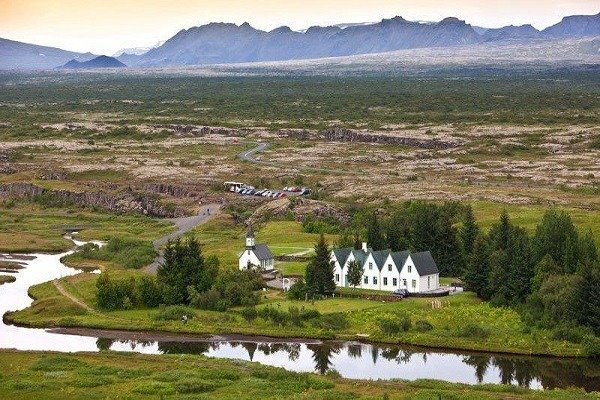 Faxi Waterfall on Tungufljot River Golden Circle Iceland