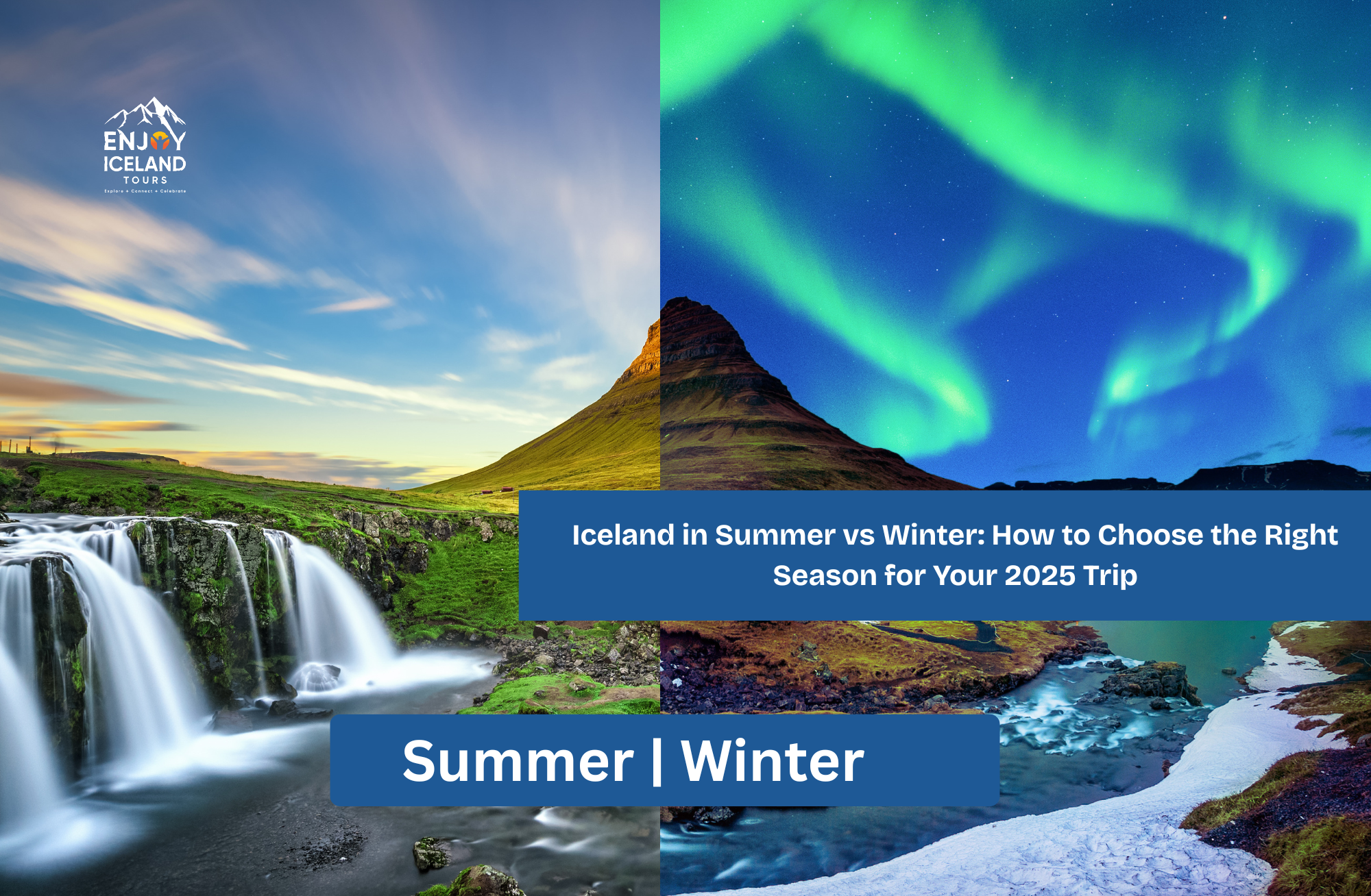 Iceland summer vs winter landscape 2025