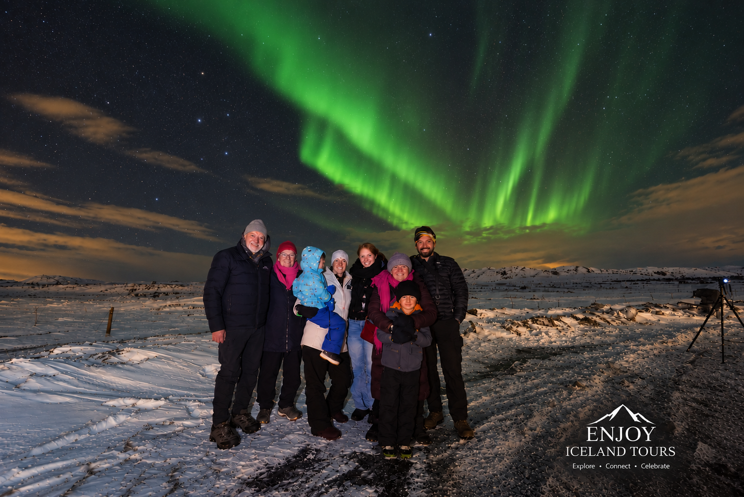 Couple enjoying a private Northern Lights tour in Iceland